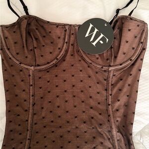 White Fox Boutique Polka Dot Bustier Bodysuit